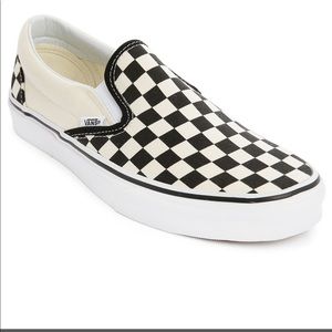 White And Black checkered vans